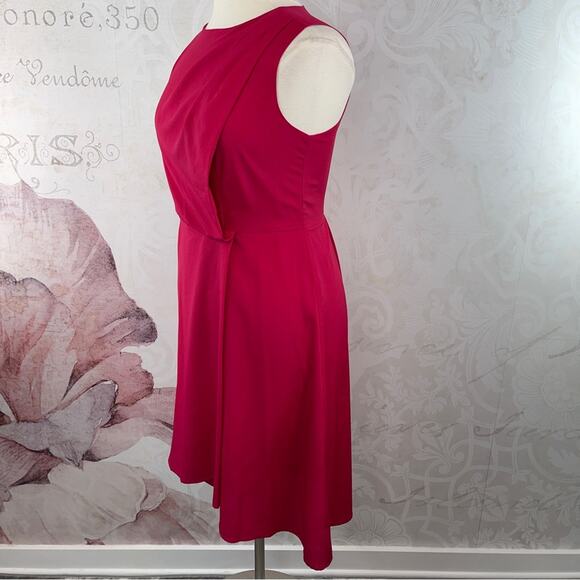 Vince Camuto Pink Silky Dress Layered Front Pleats Size 14 - Picture 4 of 14